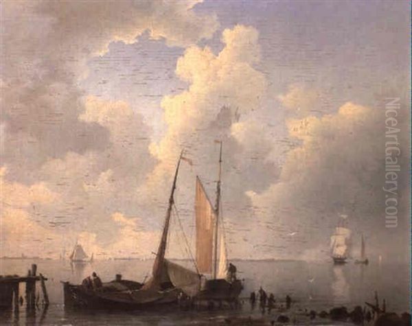 On The Zuider Zee Oil Painting by Hermanus Koekkoek the Elder