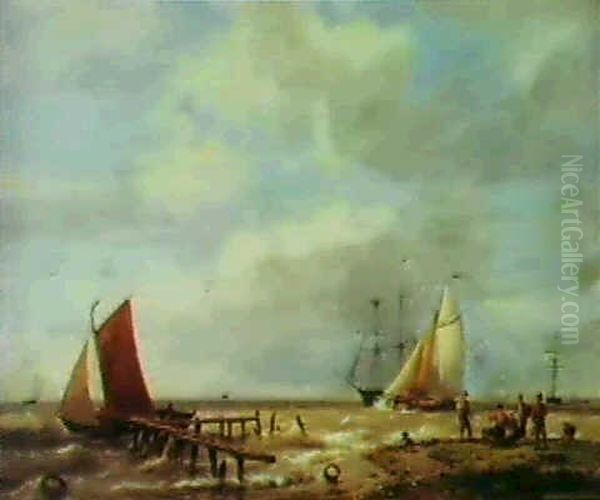 On The Zuider Zee Oil Painting by Hermanus Koekkoek the Elder