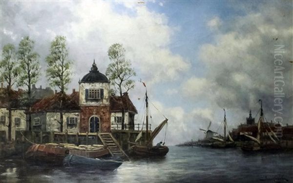 Near Vlaardingen, Holland Oil Painting by Hermanus Koekkoek the Younger