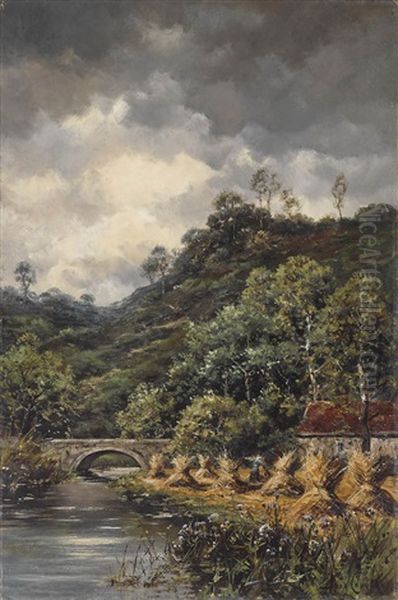 A Devon Stream Oil Painting by Hermanus Koekkoek the Younger