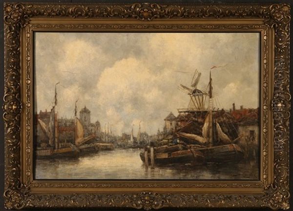 A Bit Of Old Deventer Holland Oil Painting by Hermanus Koekkoek the Younger