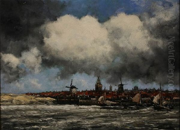 View Of Rotterdam Oil Painting by Hermanus Koekkoek the Younger