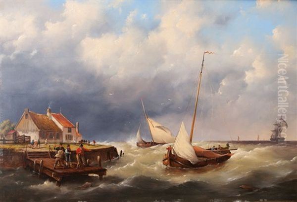 Stormy Passage Oil Painting by Hermanus Koekkoek the Younger