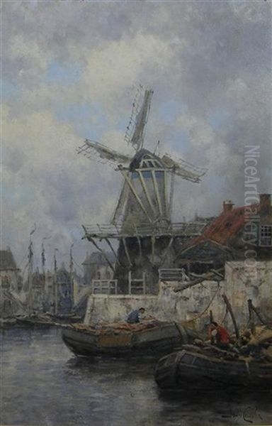 Vlaardingen Oil Painting by Hermanus Koekkoek the Younger