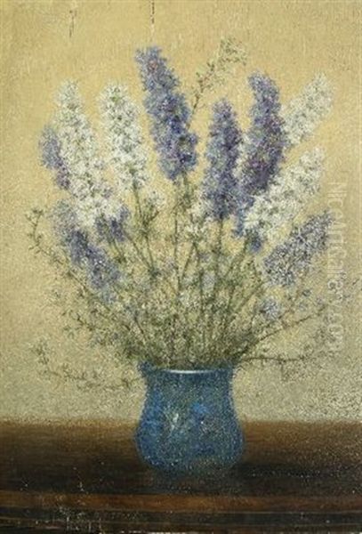 Still Life With Flowers In A Blue Vase Oil Painting by Hermanus Koekkoek the Younger