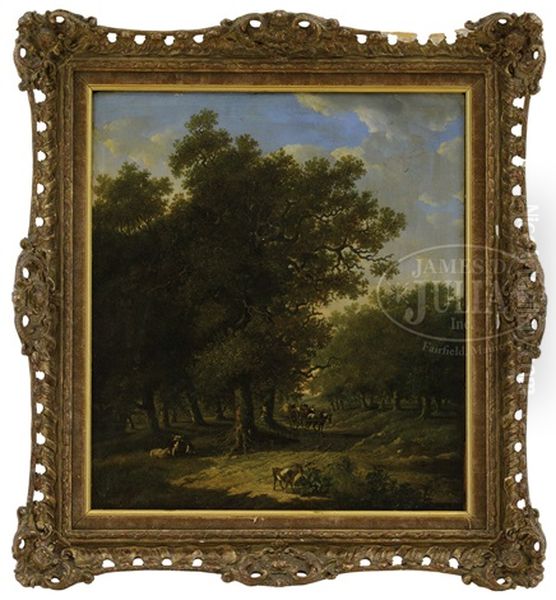 Traveler In A Forest Landscape Oil Painting by Barend Cornelis Koekkoek