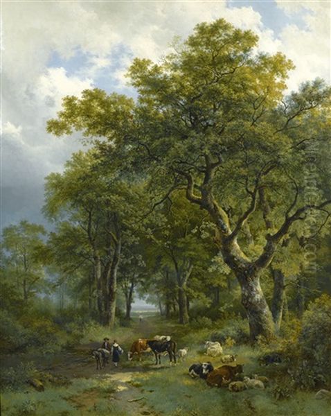 A Wooded Path by Barend Cornelis Koekkoek