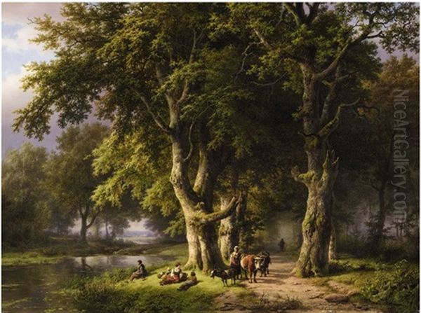 Summer Landscape Oil Painting by Barend Cornelis Koekkoek