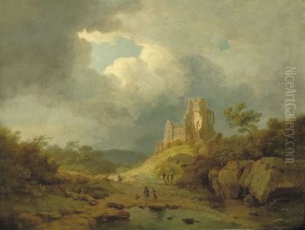 Sturmische Landschaft Mit Ruine by Barend Cornelis Koekkoek