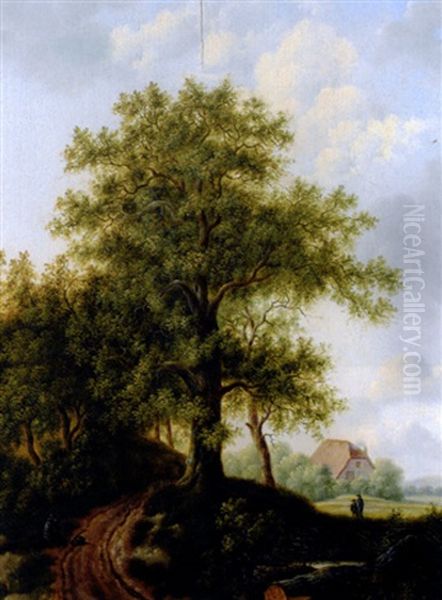 Landschaft Mit Grosem Eichenbaum by Barend Cornelis Koekkoek