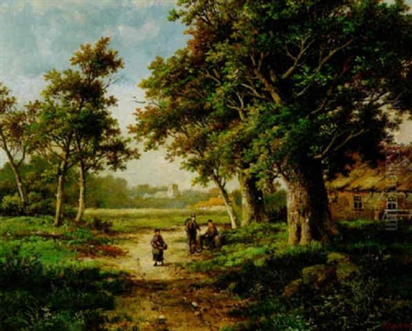 Rast Am Wegesrand Oil Painting by Barend Cornelis Koekkoek