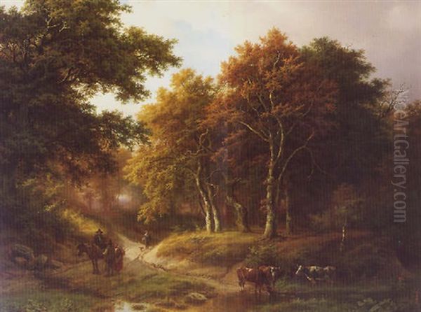 Path Through The Woods Oil Painting by Barend Cornelis Koekkoek