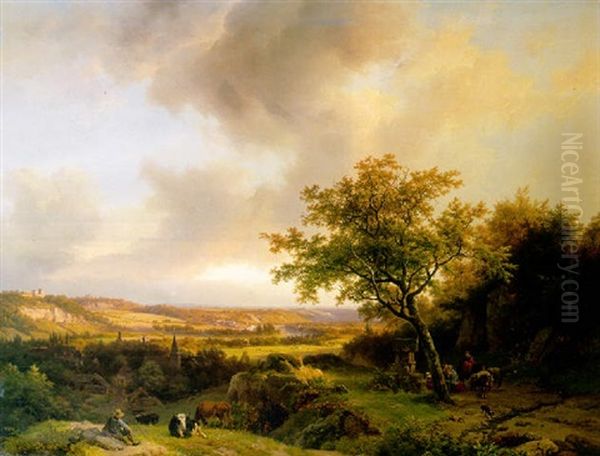 Summer Landscape Oil Painting by Barend Cornelis Koekkoek