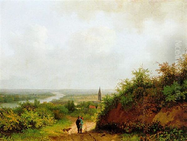 Vagebond Op Een Landweg Oil Painting by Barend Cornelis Koekkoek