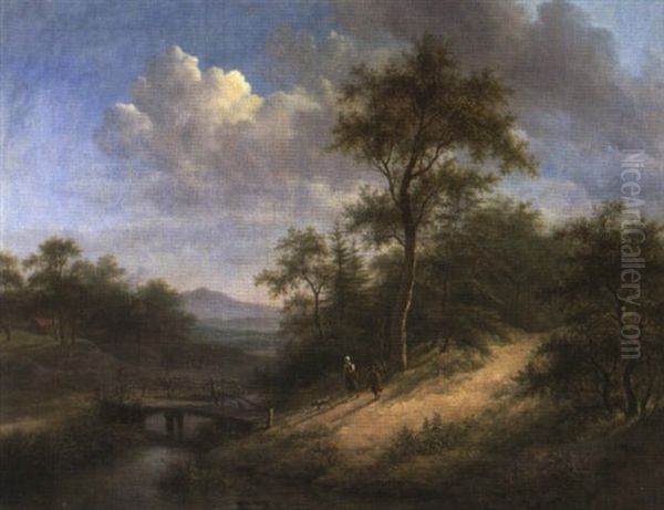 Idyllische Niederlandische Landschaft Oil Painting by Barend Cornelis Koekkoek