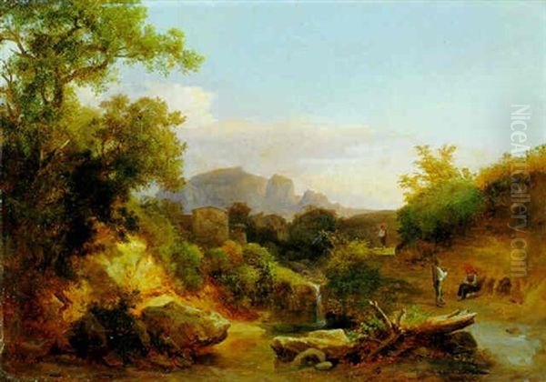 Italienische Gebirgslandschaft Oil Painting by Barend Cornelis Koekkoek