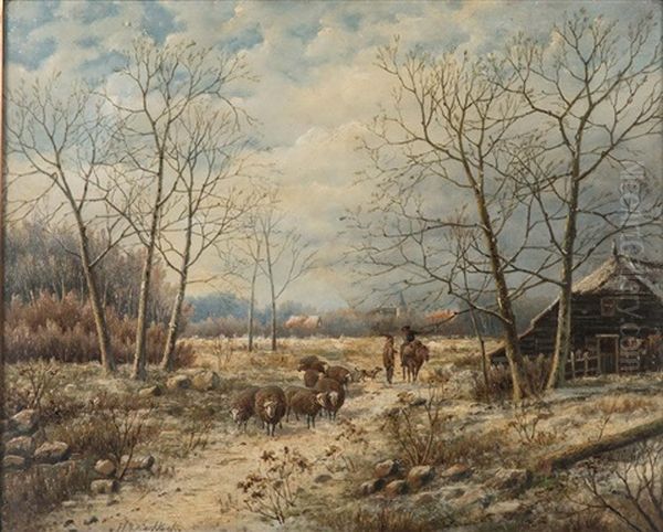 Winter Landscape by Hendrik Barend Koekkoek