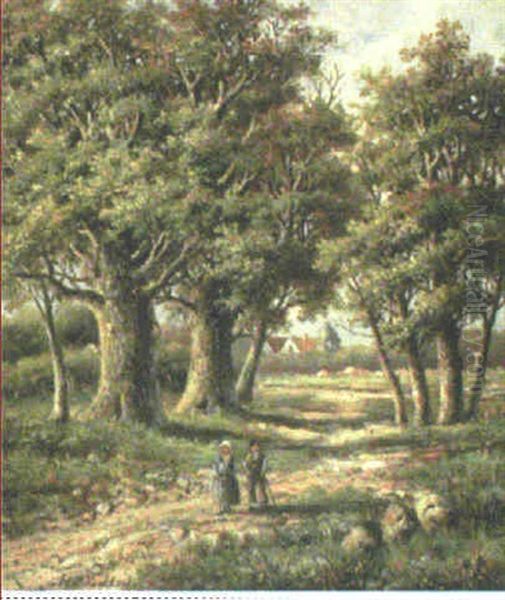 Summer Oil Painting by Hendrik Barend Koekkoek