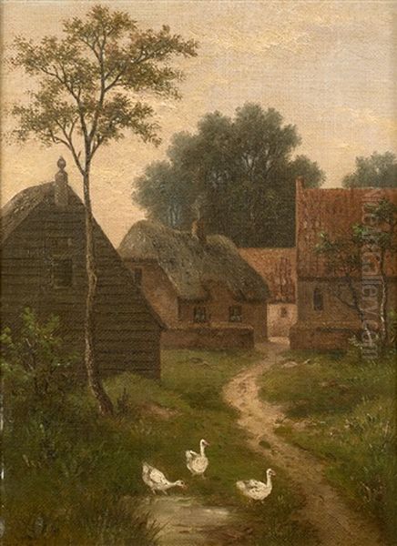 L'hiver - L'ete (pair) Oil Painting by Hendrik Pieter Koekkoek