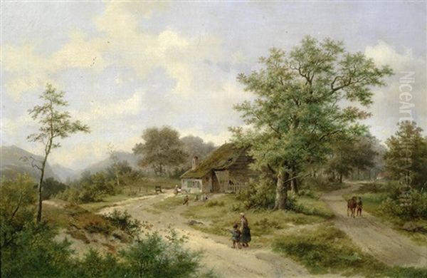 Rural Landscapes Oil Painting by Hendrik Pieter Koekkoek