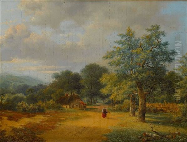 Auf Dem Heimweg Oil Painting by Hendrik Pieter Koekkoek