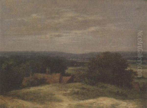 An Extensive Landscape Oil Painting by Hendrik Pieter Koekkoek