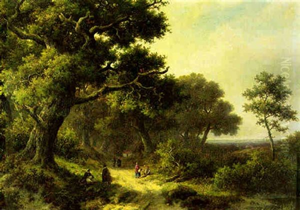 View In Kent Oil Painting by Hendrik Pieter Koekkoek