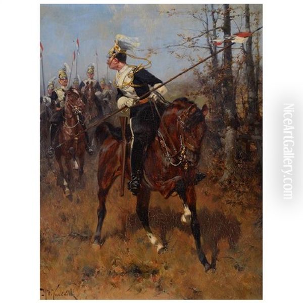 Calvary Charge Oil Painting by Hermanus Willem Koekkoek