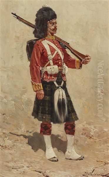 A Private In The Gordon Highlanders Oil Painting by Hermanus Willem Koekkoek