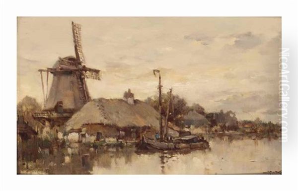 Mill On The Laan Oil Painting by Hermanus Willem Koekkoek