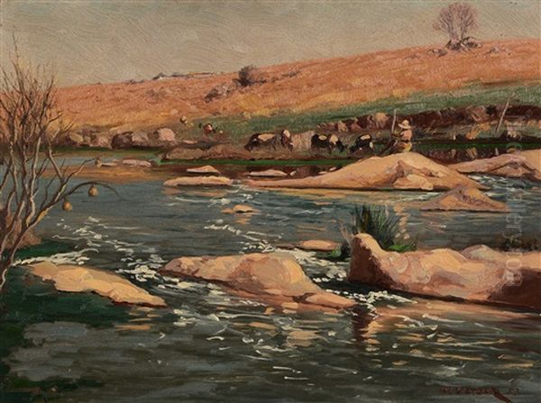 Jukskei Rivier Wes Van Bryanston Pad Oil Painting by Hermanus Willem Koekkoek