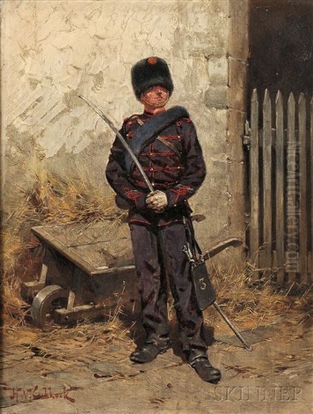 Soldier With A Saber by Hermanus Willem Koekkoek