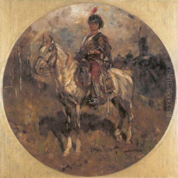 Cavalerist Oil Painting by Hermanus Willem Koekkoek