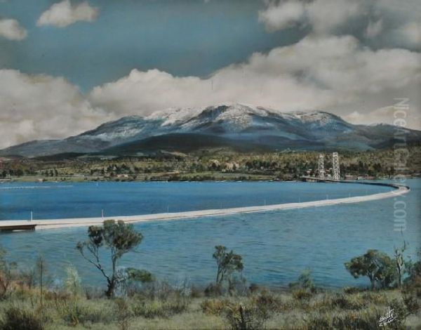 Hobart Bridge Oil Painting by Edwin Robert Beattie