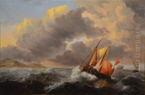 La Tempete Oil Painting by Johannes Hermanus Koekkoek