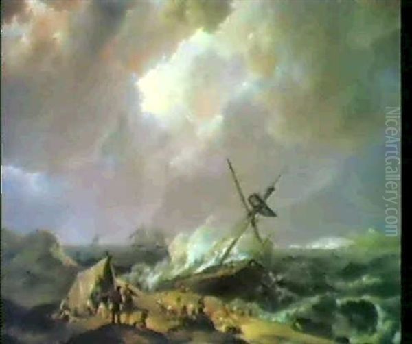 Der Untergang Der Jacobin Oil Painting by Johannes Hermanus Koekkoek