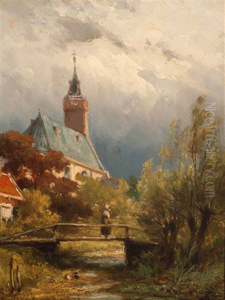 Kortenhoef Oil Painting by Johannes Hermanus Barend Koekkoek