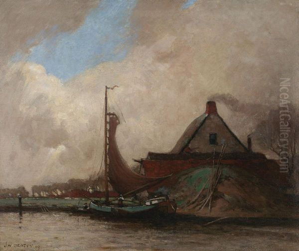 Schooner, Holland Oil Painting by John William Beatty