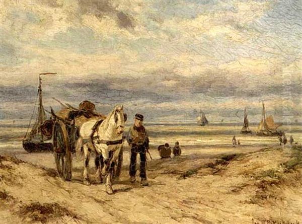 Returning Home With The Catch Oil Painting by Johannes Hermanus Barend Koekkoek