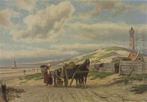 Returning Home Oil Painting by Johannes Hermanus Barend Koekkoek