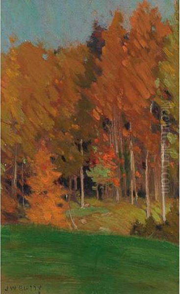 Autumn Landscape Oil Painting by John William Beatty