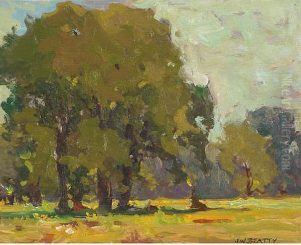 Summer Landscape Oil Painting by John William Beatty