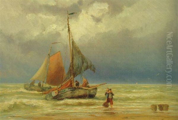 Buiig Weer Oil Painting by Johannes Hermanus Barend Koekkoek