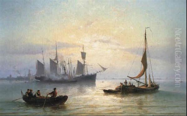 A Calm Oil Painting by Johannes Hermanus Barend Koekkoek