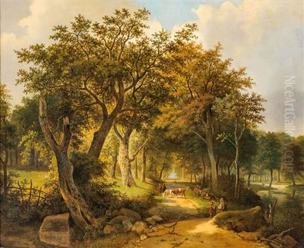 Flusslandschaft Oil Painting by Marinus Adrianus Koekkoek