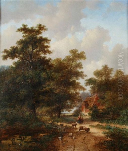 Pastoral Scene Oil Painting by Marinus Adrianus Koekkoek