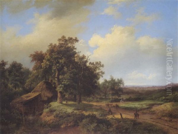 Hollandische Landschaft Oil Painting by Marinus Adrianus Koekkoek