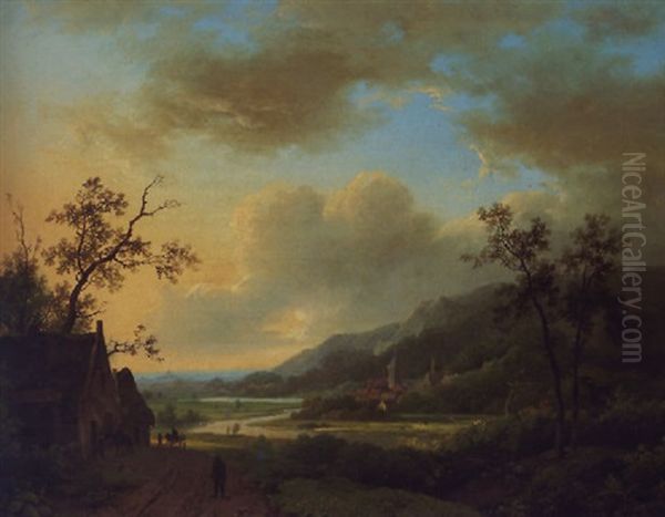 Een Bergachtig Landschap Oil Painting by Marinus Adrianus Koekkoek