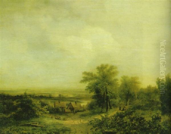 Landskap Oil Painting by Marinus Adrianus Koekkoek