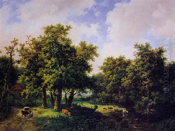 Waldlandschaft Oil Painting by Marinus Adrianus Koekkoek